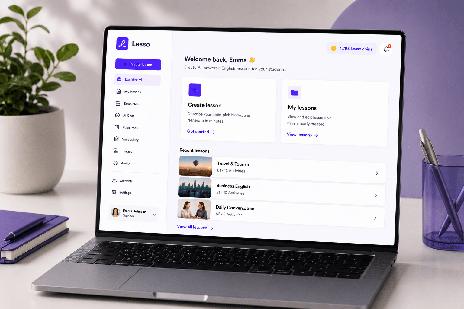 Lesso — AI lesson builder for language teachers