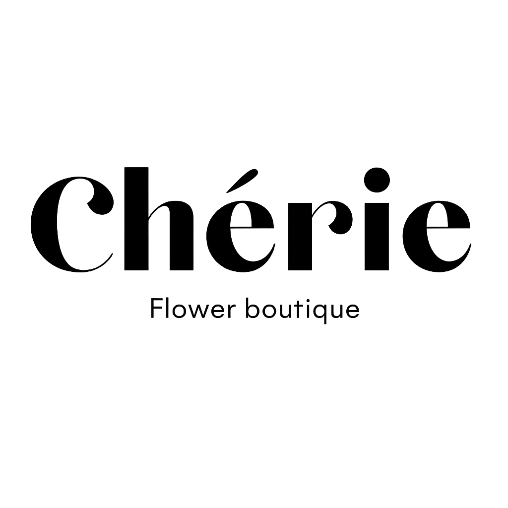 Cherie Flowers brand logo on a minimal monochrome background